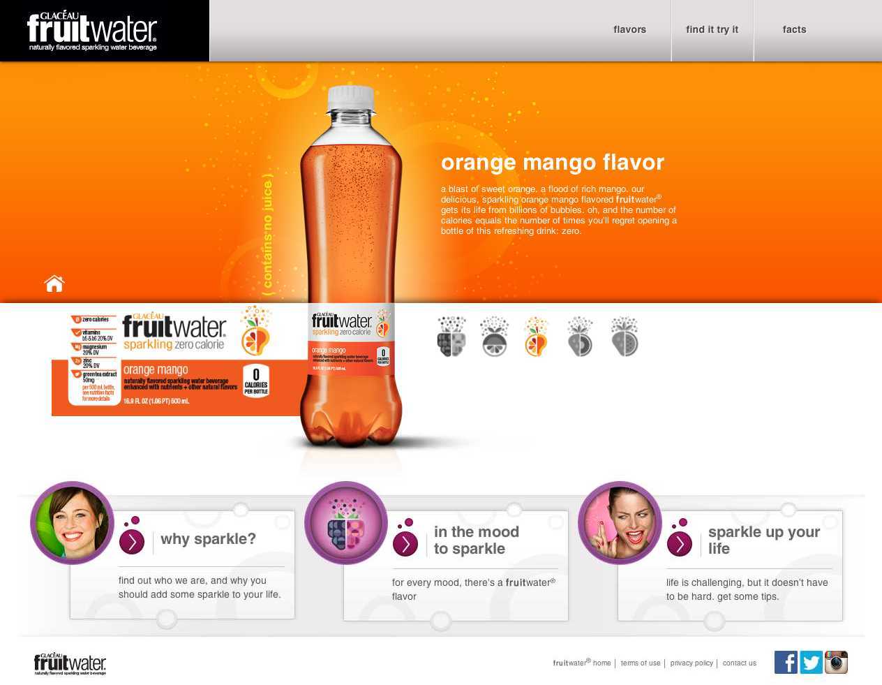 Fruitwater Orange Mango Flavor Page