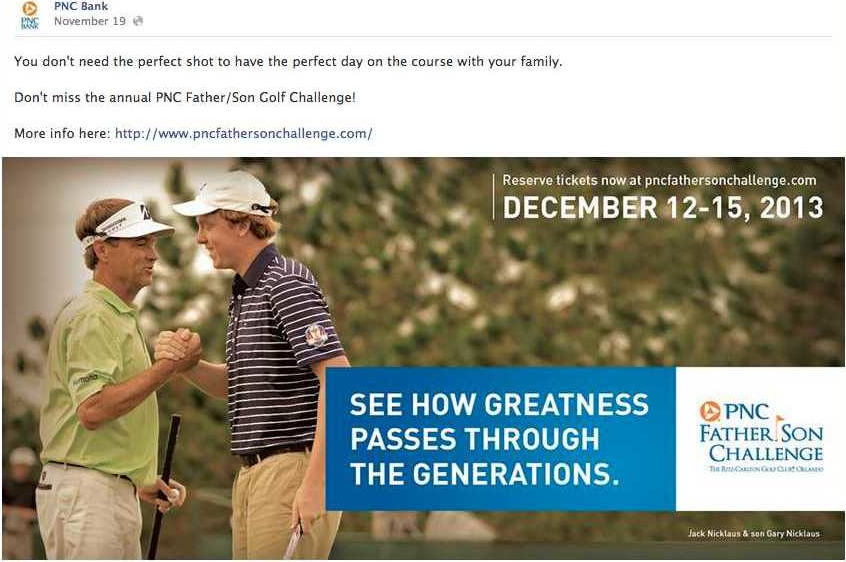 PNC Bank Father-Son Challenge Facebook Promotion